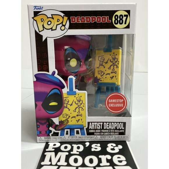 Funko Pop! Deadpool: Artist Deadpool 887 Exclusive Figure With Proctector - Picture 2 of 11
